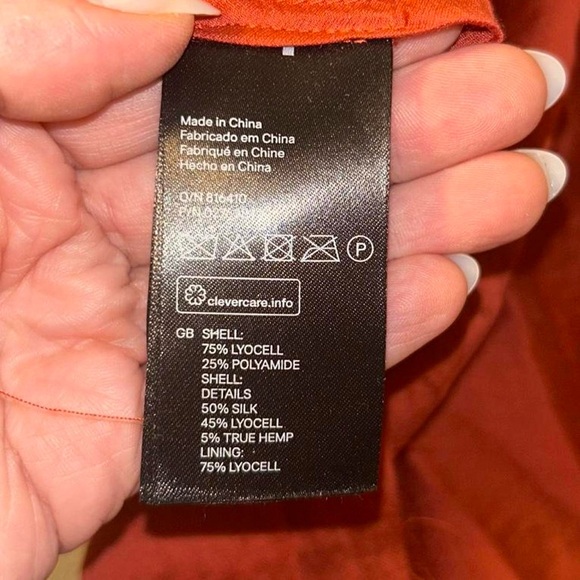 NWT H&M Conscious Exclusive X Olivia Wilde Orange Ruffle dress size 2 - Picture 8 of 9